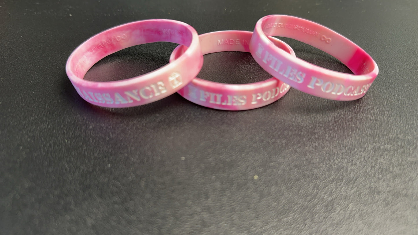 The Renaissance Files Podcast Wrist Bands - Pink Camo