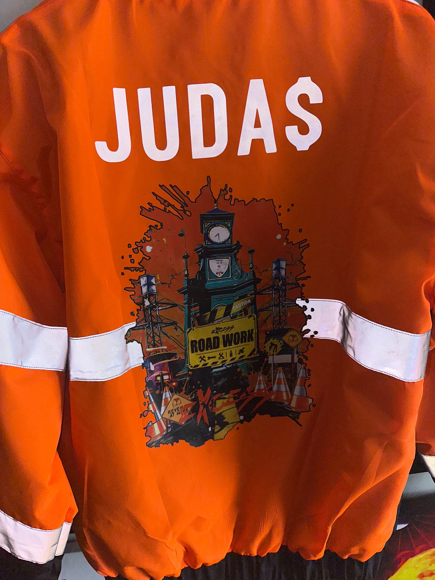 RoadWork Waterproof Construction Windbreaker - Highlighted Orange