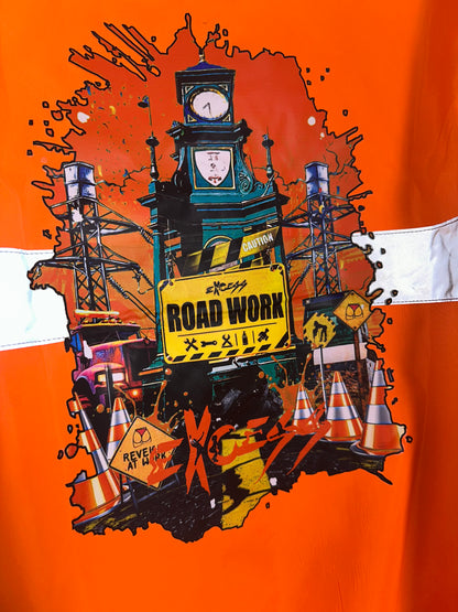 RoadWork Waterproof Construction Windbreaker - Highlighted Orange