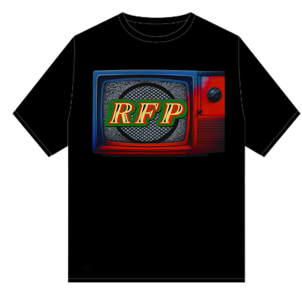RFP Large Retro TV Tee — front, centered RFP TV graphic