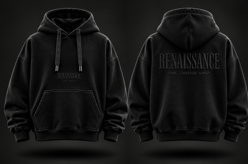 Renaissance Form 1 FW 26 hoodie black design mockup