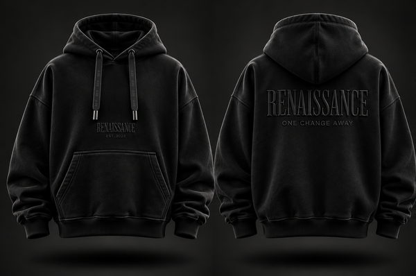 Renaissance Form 1 FW 26 hoodie black design mockup