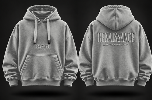 Renaissance Form 1 FW 26 hoodie grey design mockup