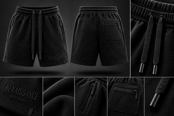 Renaissance Form 1 FW 26 short black design mockup