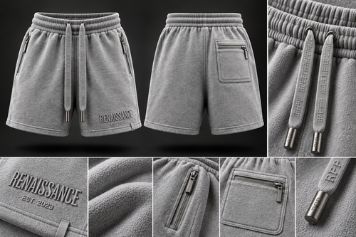 Renaissance Form 1 FW 26 short grey design mockup