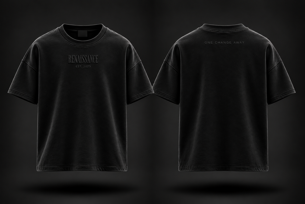 Renaissance Form 1 FW 26 tee black design mockup