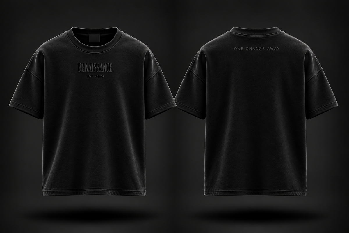 Renaissance Form 1 FW 26 tee black design mockup