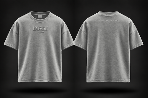 Renaissance Form 1 FW 26 tee grey design mockup