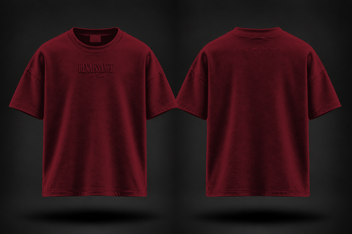 Renaissance Form 1 FW 26 tee oxblood design mockup
